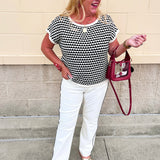 Classic Contrast Knit Top