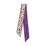 [SATURDAY SILKS] Clemson Gameday Skinny Scarf with floral and twist print