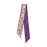 [SATURDAY SILKS] Clemson Gameday Skinny Scarf with floral and twist print