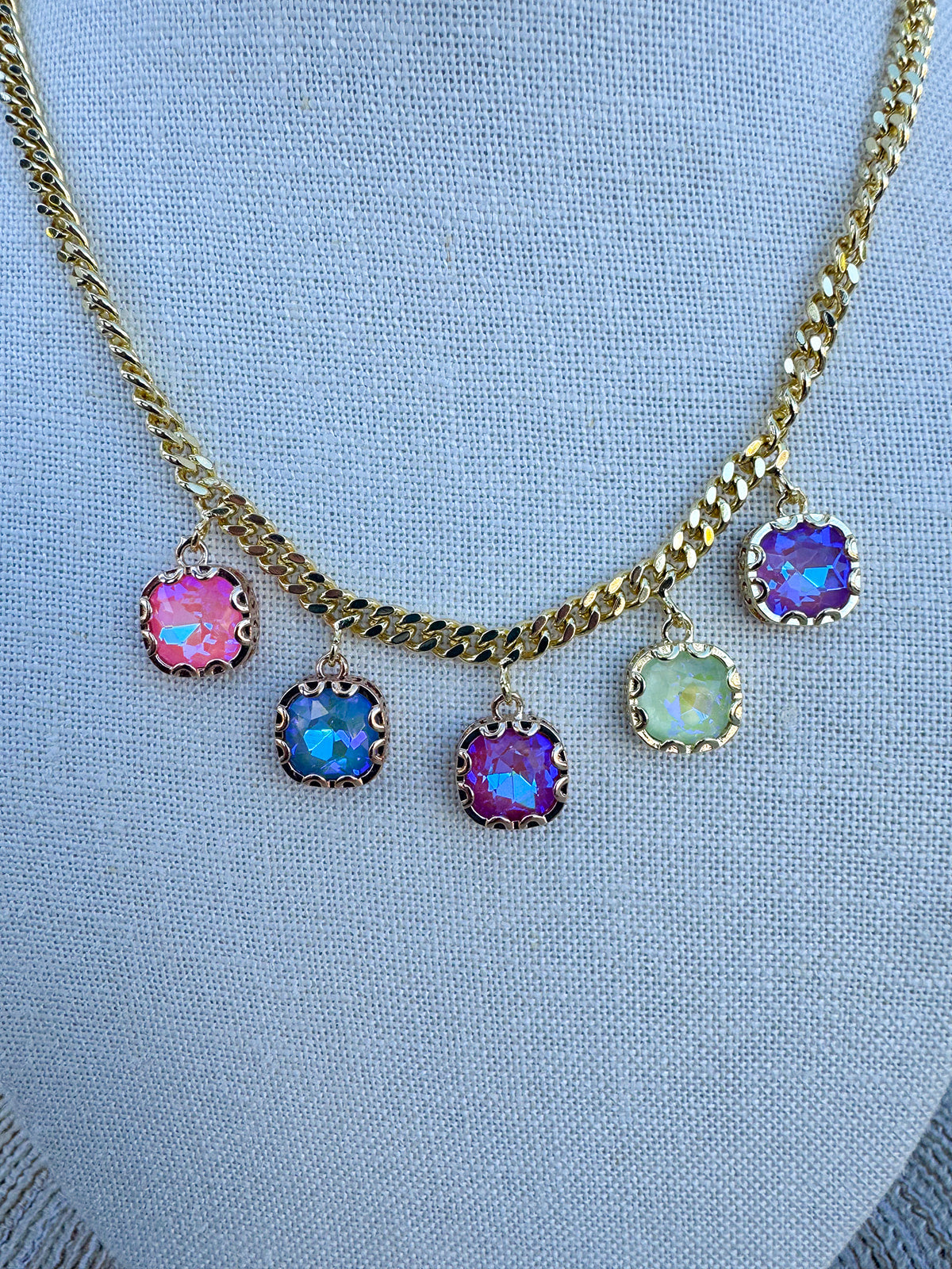 Color Bloom Gold Necklace - The Pink Pineapple 850