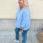 Complete Awe V-Neck Loose Fit in Chambray