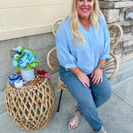 Complete Awe V-Neck Loose Fit in Chambray