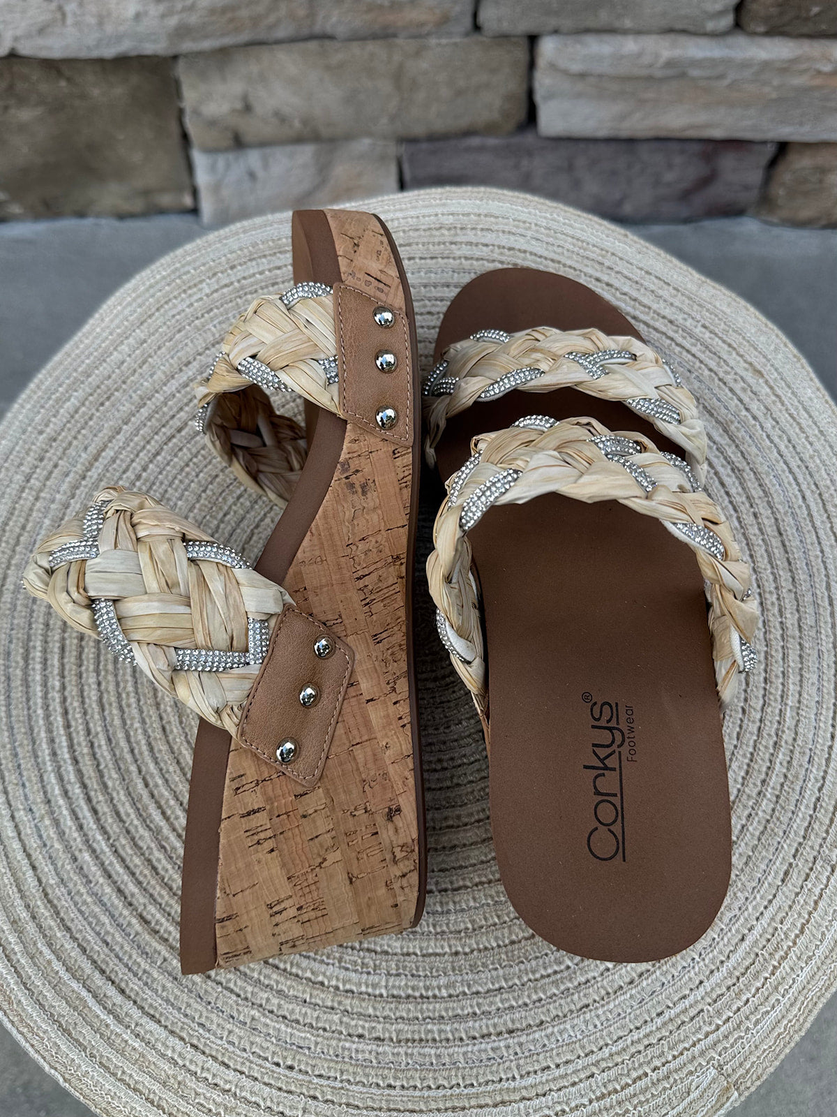 [Corky’s] Total Knockout Raffia Wedge