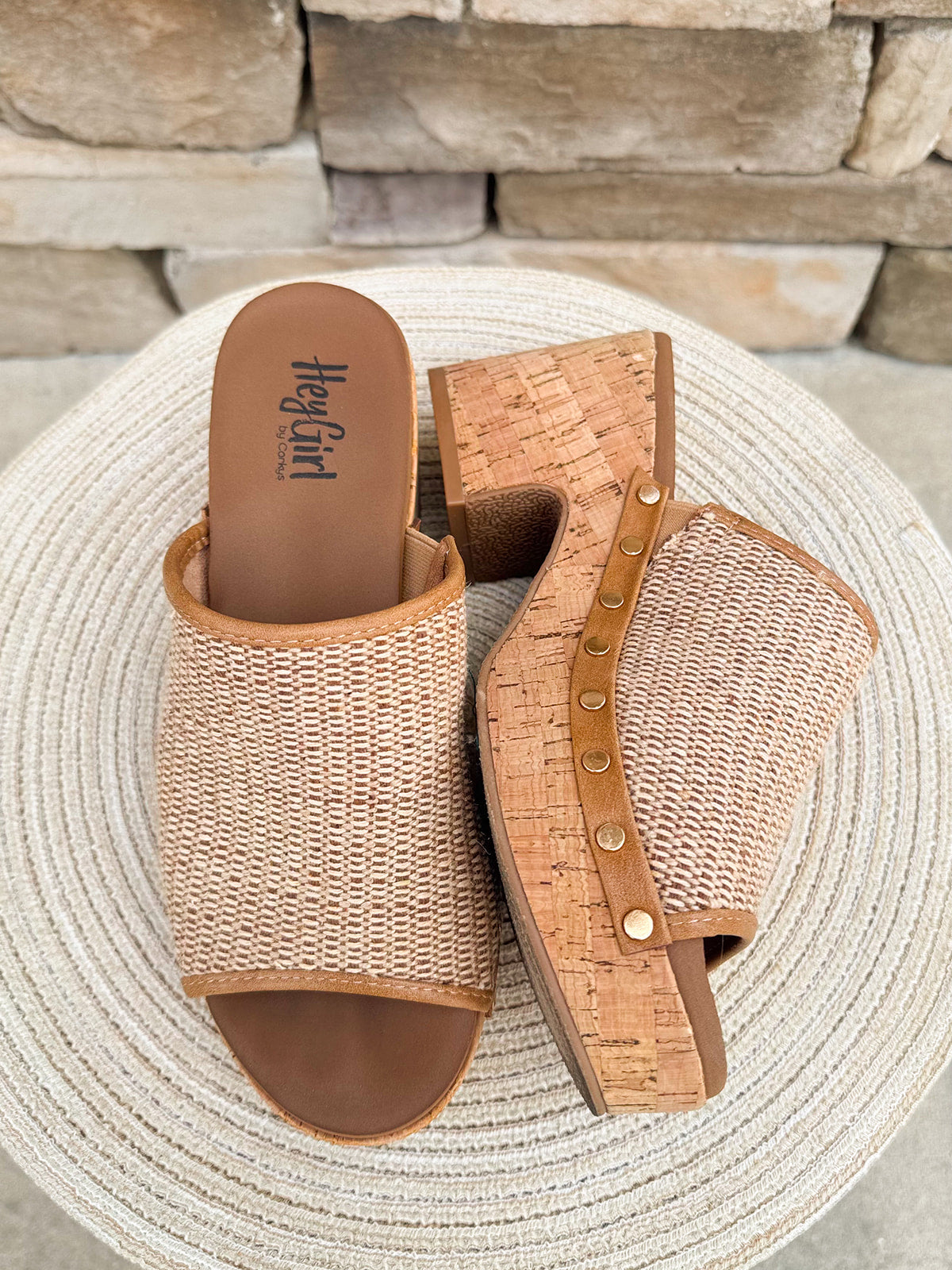 [Corkys] May I Help You Wedges in Honey Raffia- The Pink Pineapple 850