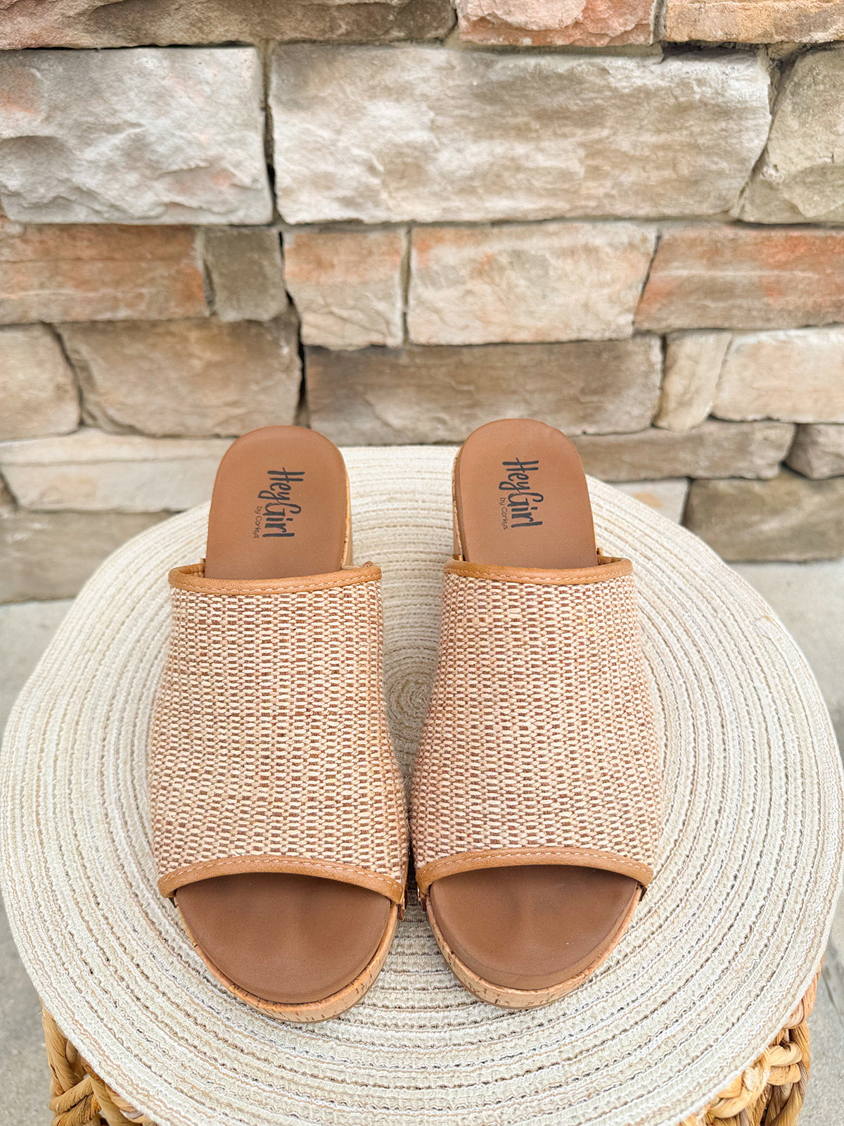 [Corkys] May I Help You Wedges in Honey Raffia- The Pink Pineapple 850