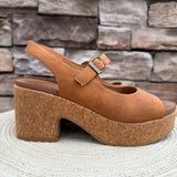 [Corkys] Miss Behavin Faux Suede Sandals in Cognac