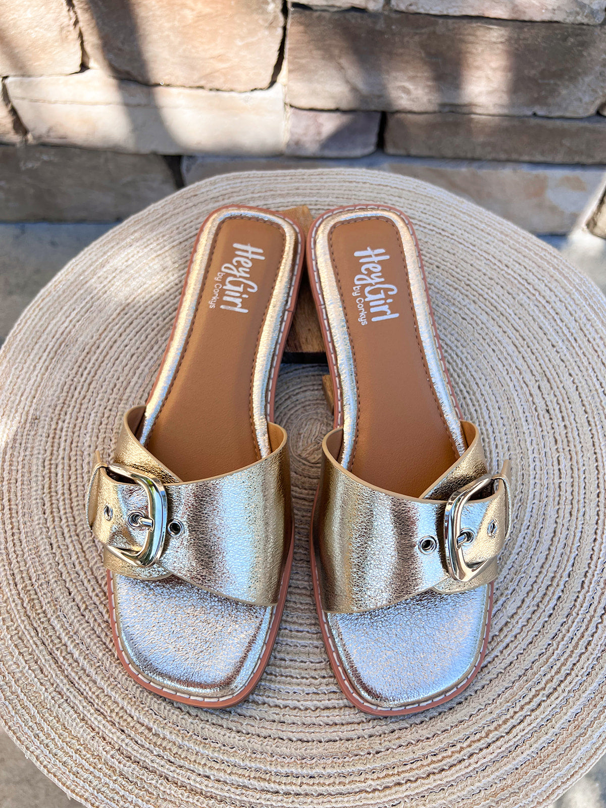[Corkys] Pick Me Up Sandals in Gold- The Pink Pineapple 850