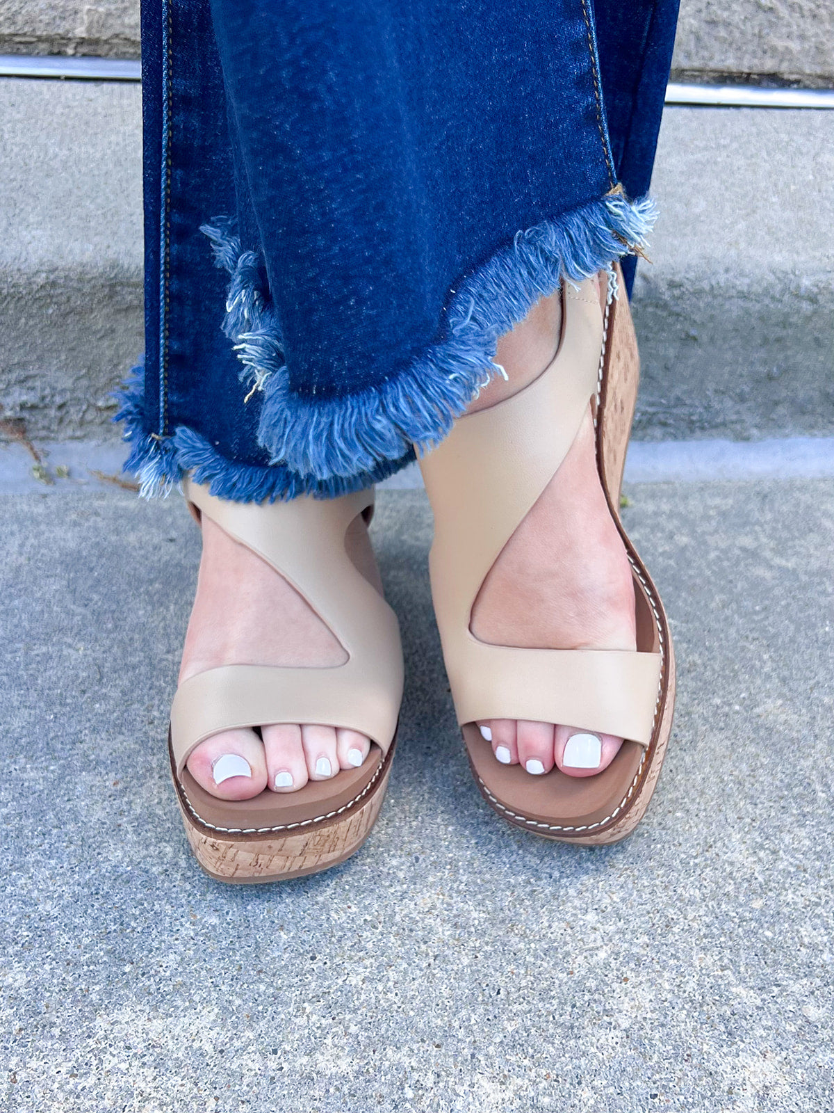 [Corkys] Steppin' Out Wedges in Camel - The Pink Pineapple 850