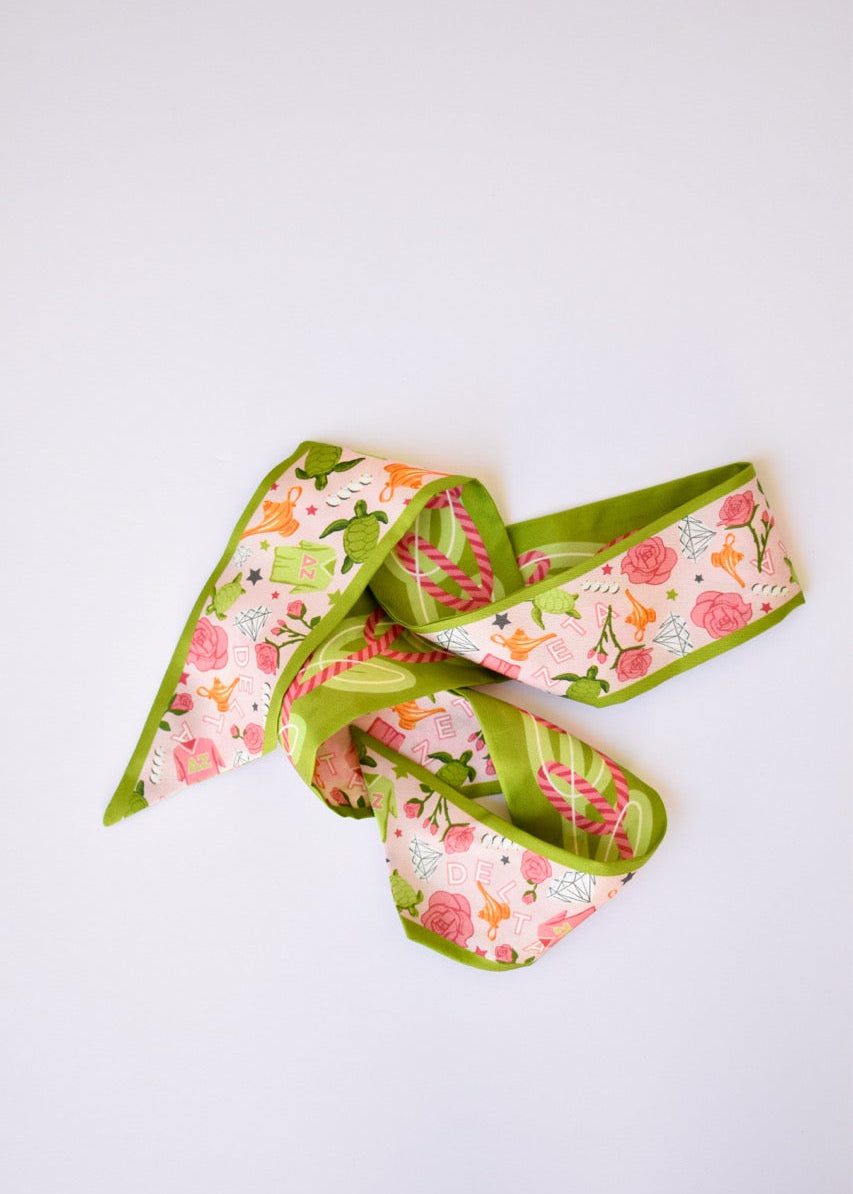 [Saturday Silks] Delta Zeta Skinny Scarf