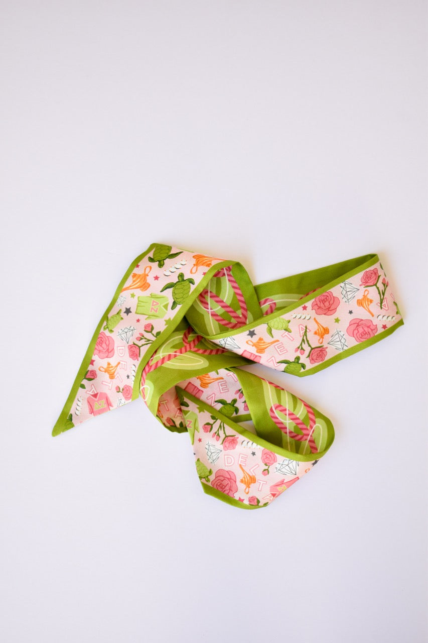 [Saturday Silks] Delta Zeta Skinny Scarf