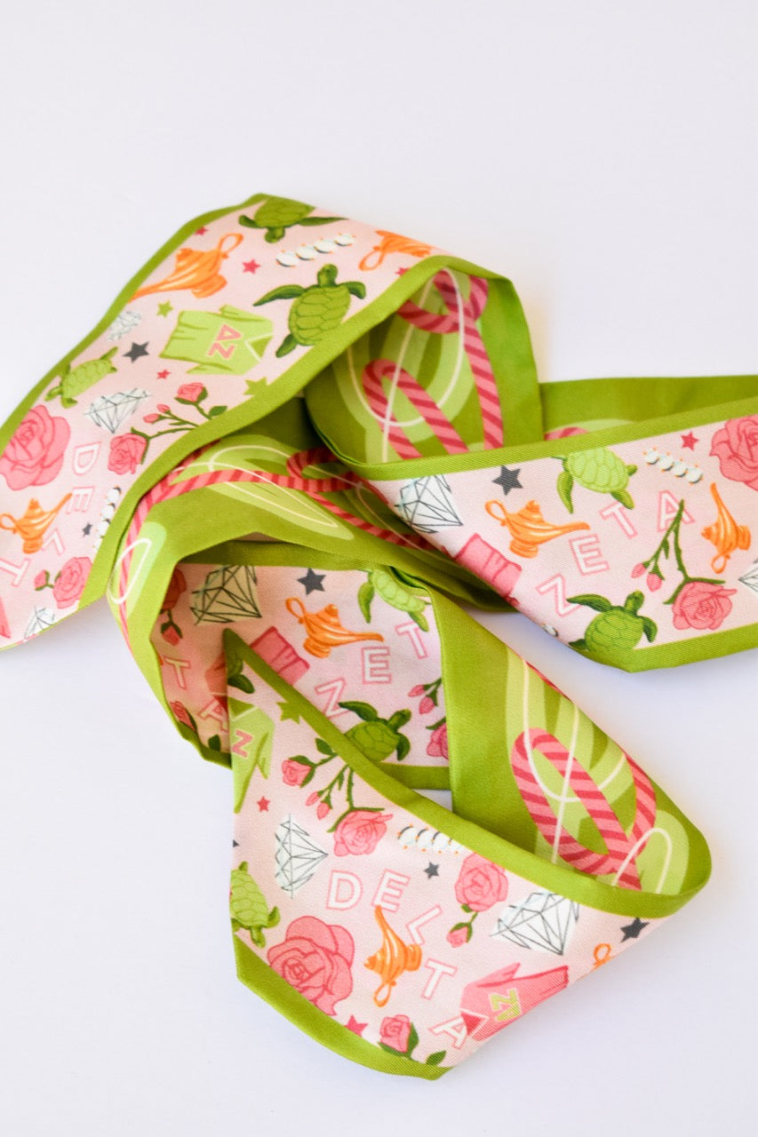 [Saturday Silks] Delta Zeta Skinny Scarf