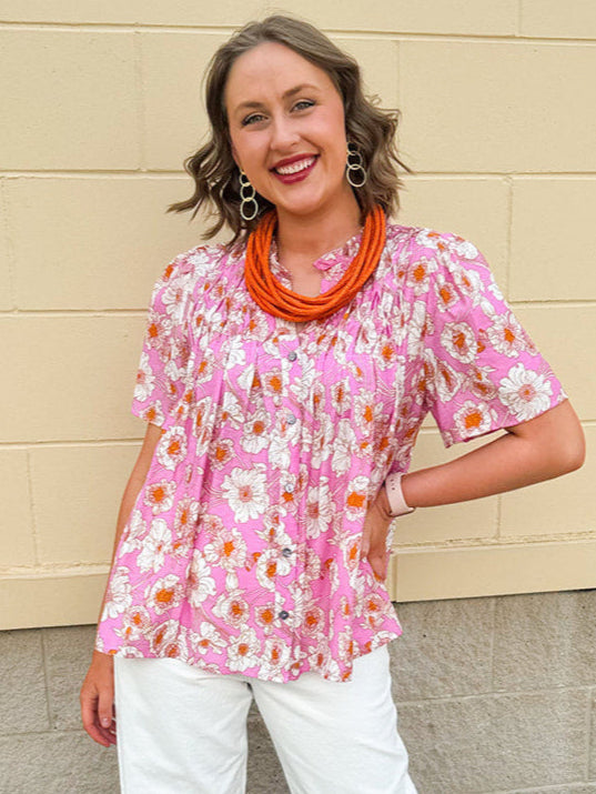 Darling Gaze Diamond Pleated Top