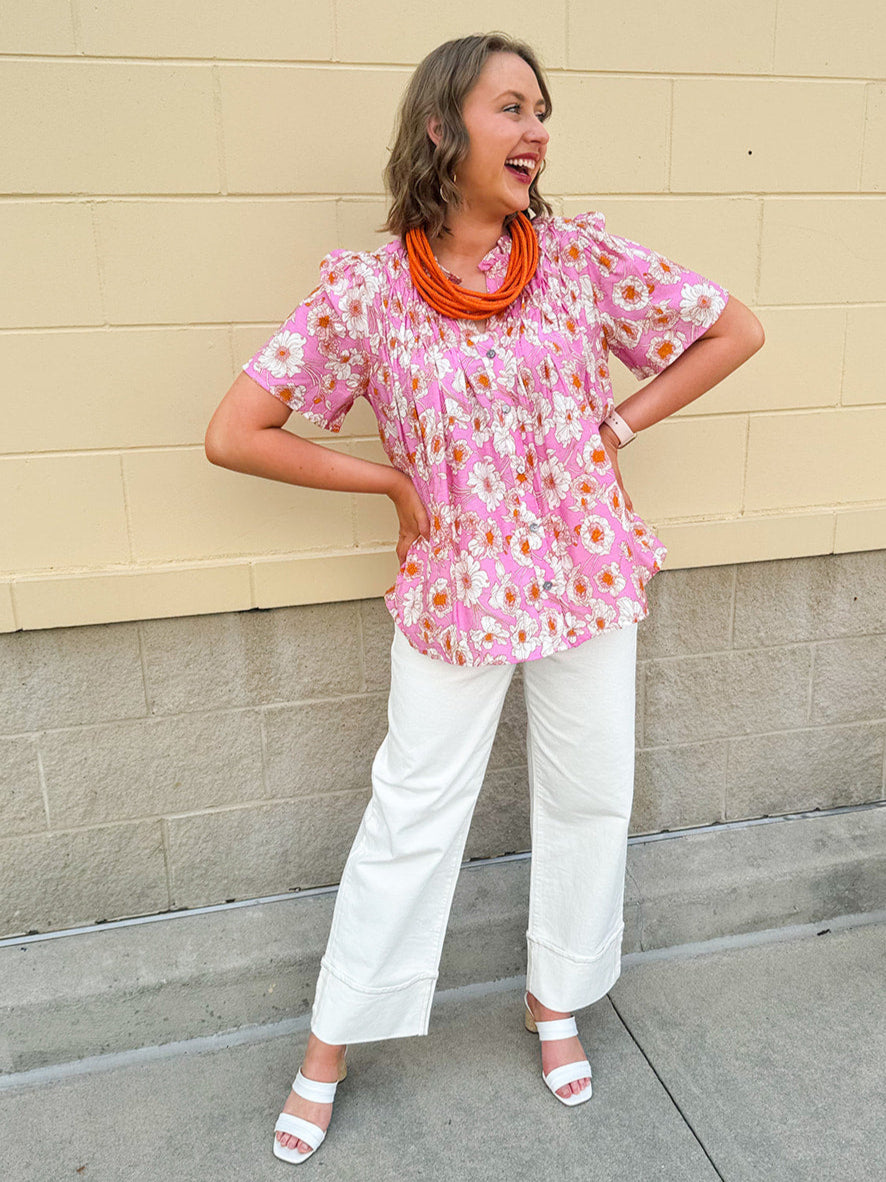 Darling Gaze Diamond Pleated Top