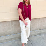[Dear John] Audrey Cropped Wide Legs in Ivory