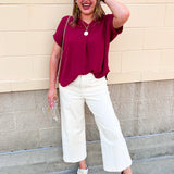[Dear John] Audrey Cropped Wide Legs in Ivory