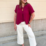 [Dear John] Audrey Cropped Wide Legs in Ivory