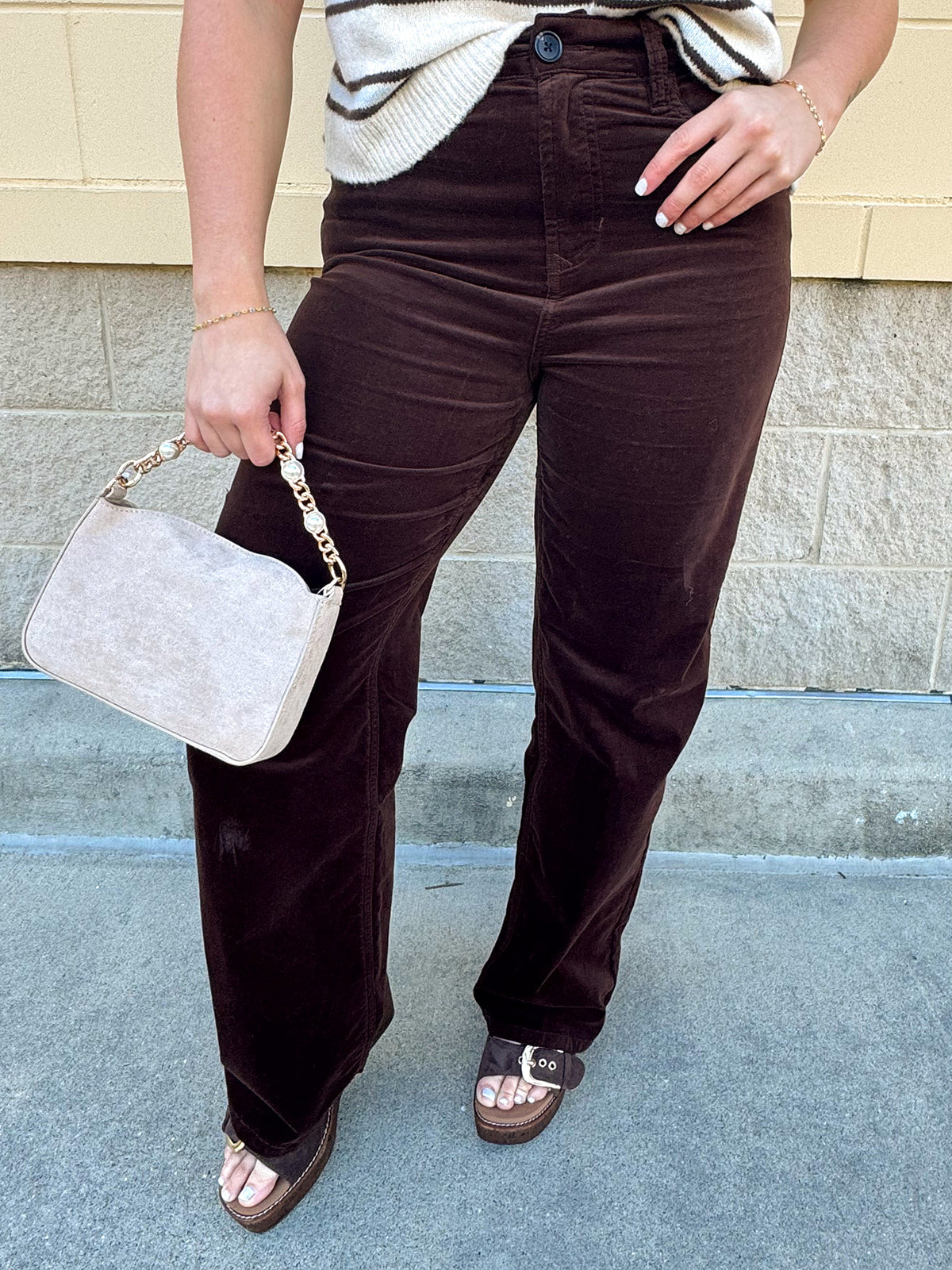 [Dear John] Holly Crushed Velvet Jeans in Shaved Chocolate brown