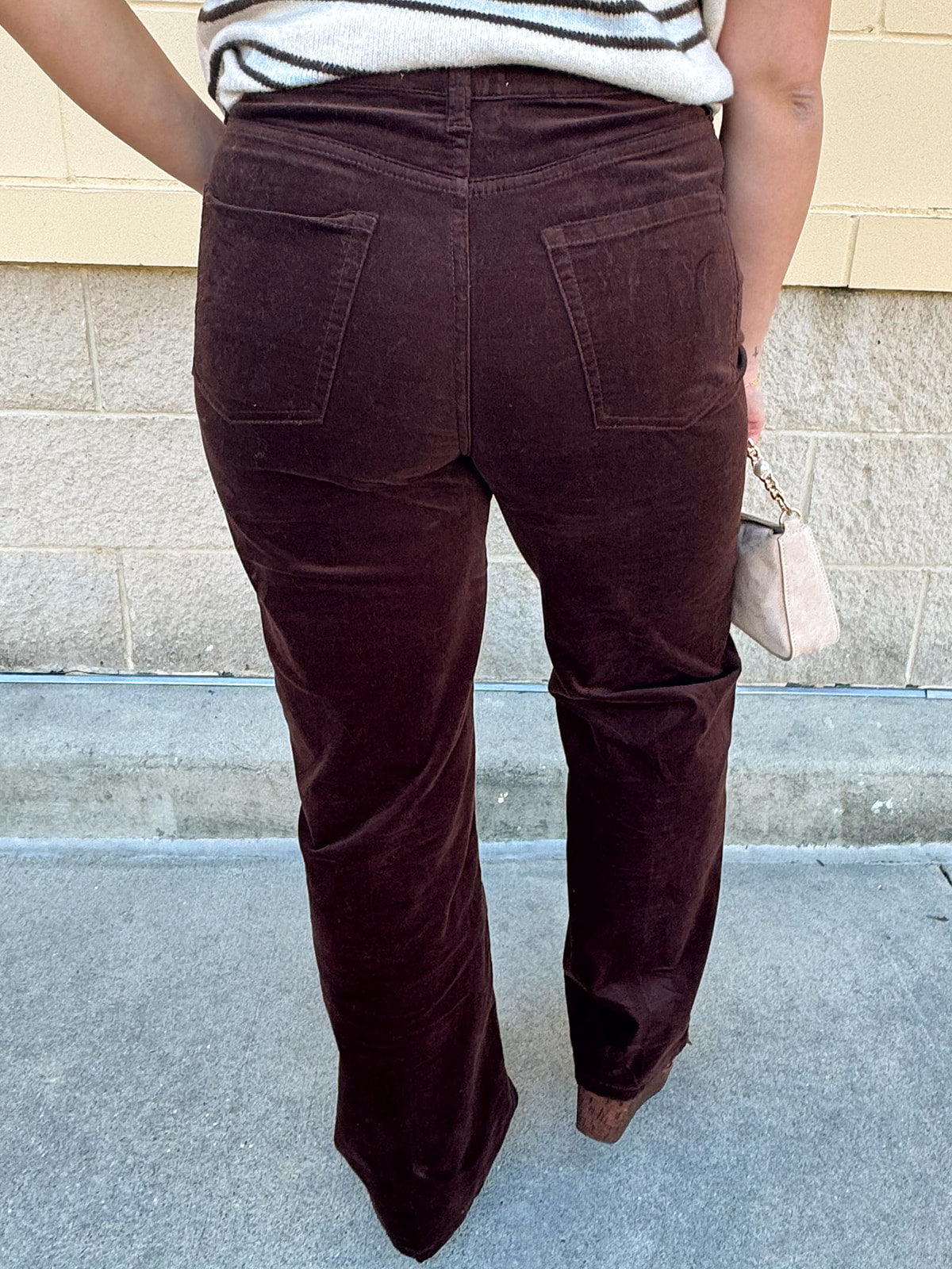 [Dear John] Holly Crushed Velvet Jeans in Shaved Chocolate brown