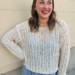 [Dear John] Adela beige loose open knit sweater