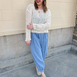 [Dear John] Adela beige loose open knit sweater