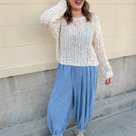 [Dear John] Adela beige loose open knit sweater