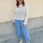 [Dear John] Adela beige loose open knit sweater