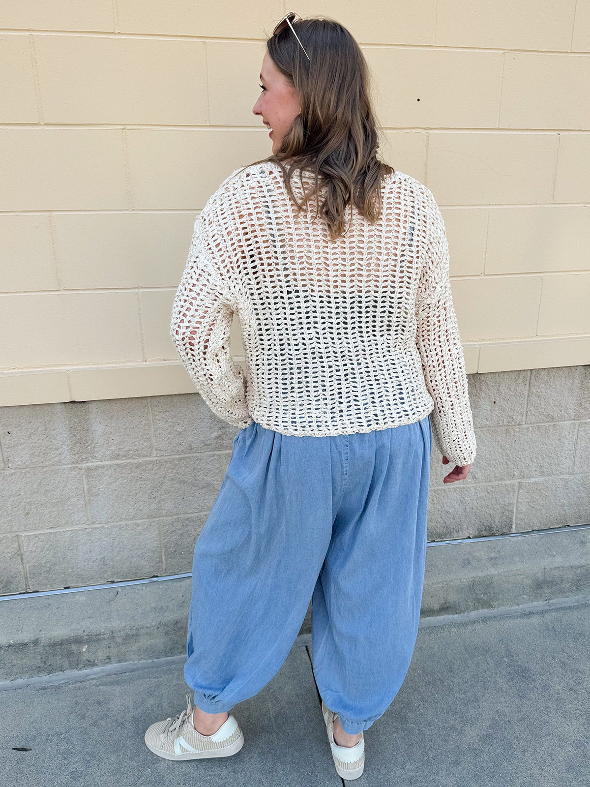 [Dear John] Adela beige loose open knit sweater