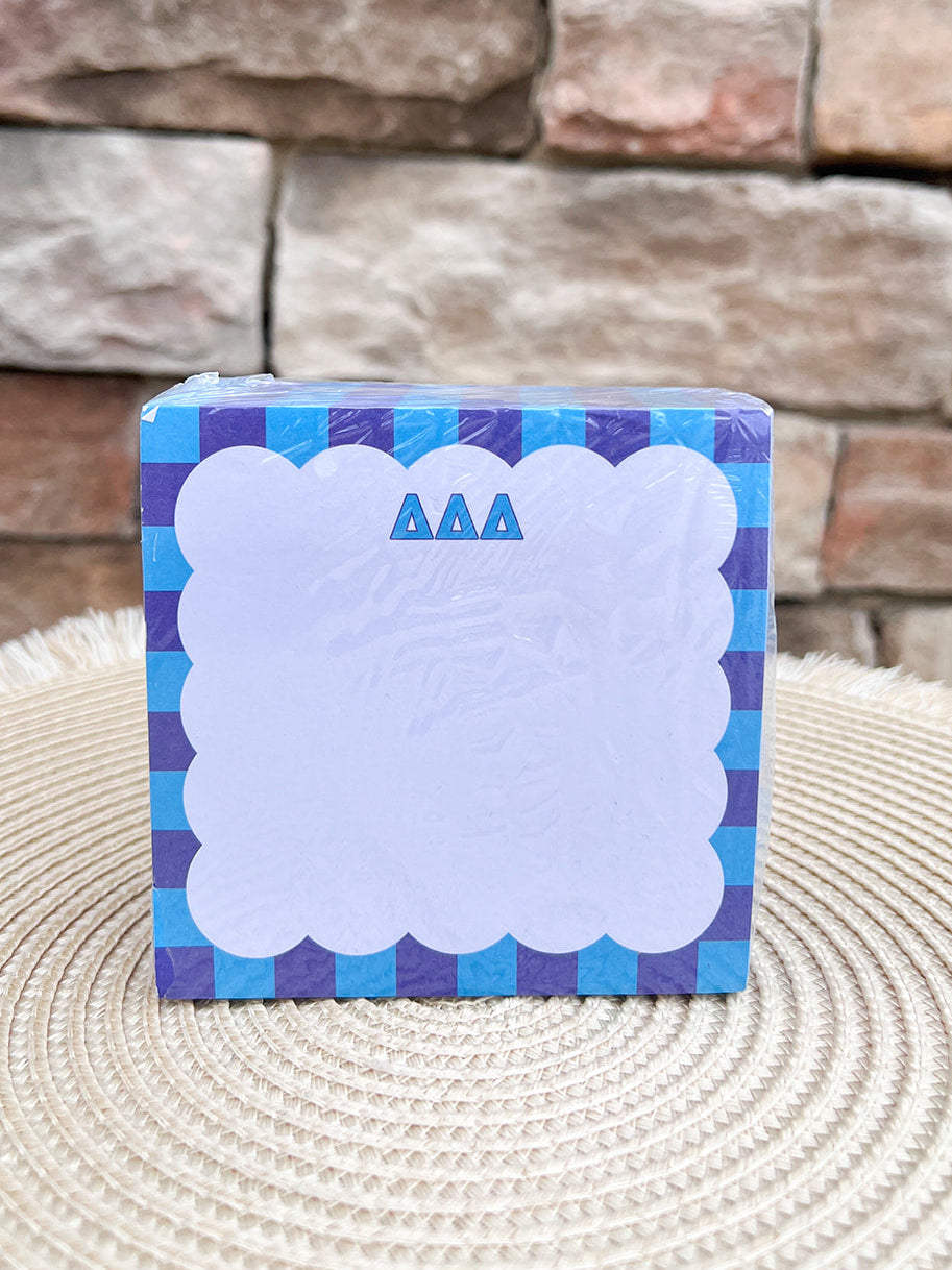 Delta Delta Delta Sorority Scalloped Notepad Cube- The Pink Pineapple 850
