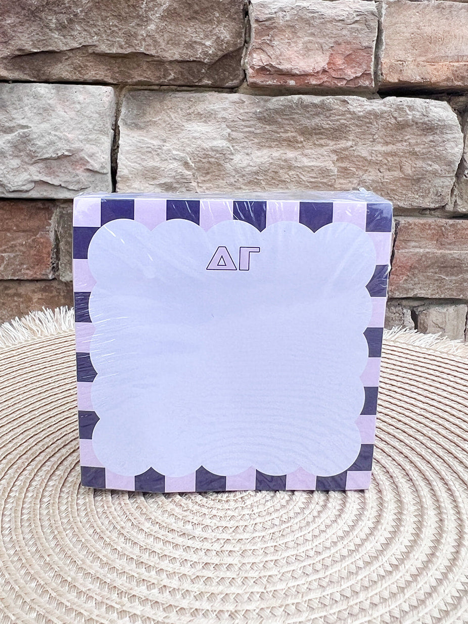 Delta Gamma Sorority Scalloped Notepad Cube- The Pink Pineapple 850