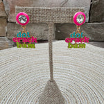 Dot Crack Bam Enamel Bezel Earrings in Lilac - The Pink Pineapple 850