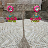 Dot Crack Bam Enamel Bezel Earrings in Lilac - The Pink Pineapple 850