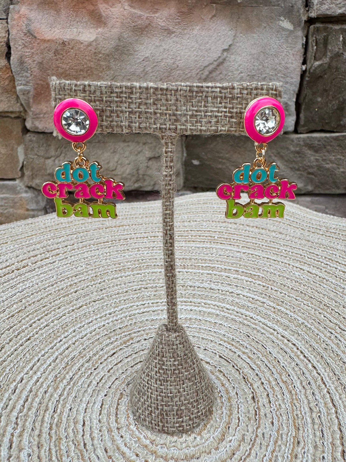 Dot Crack Bam Enamel Bezel Earrings in Lilac - The Pink Pineapple 850