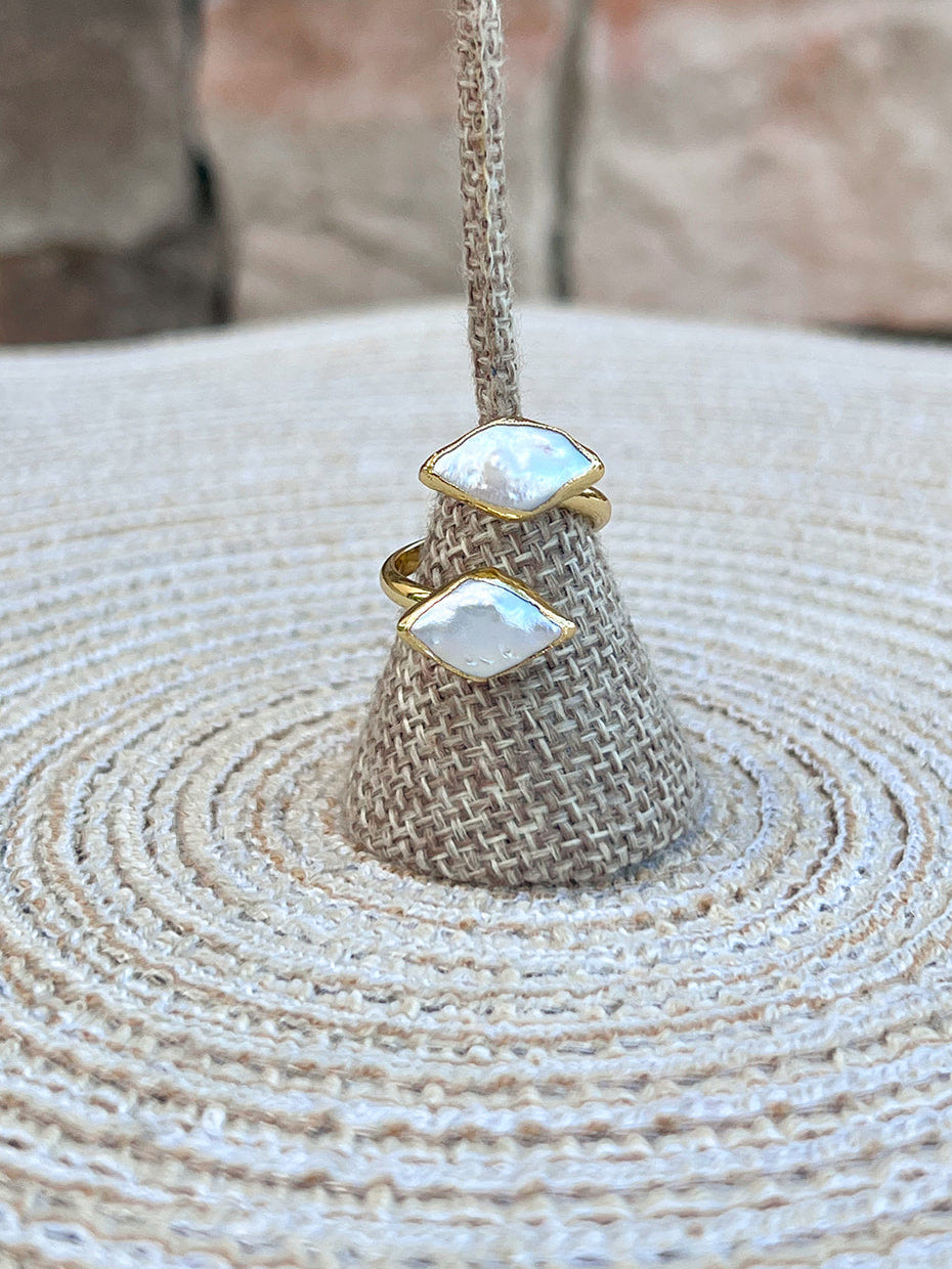 [Easton Elle] Diamond Wrap Ring - Pearl - The Pink Pineapple 850