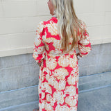 [Mary Square] Eleanor Fall Floral Fire Midi Dress
