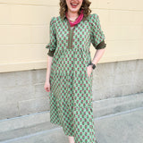 [Mary Square] Eleanor Floral Foulard Vineyard Midi Dress