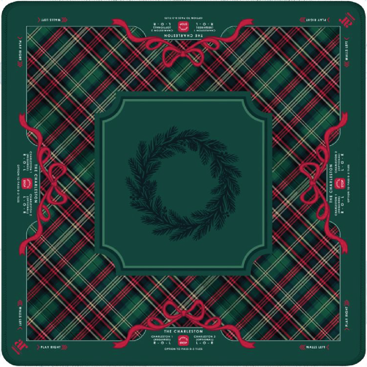 Evergreen & Tartan Christmas Mahjong Mat