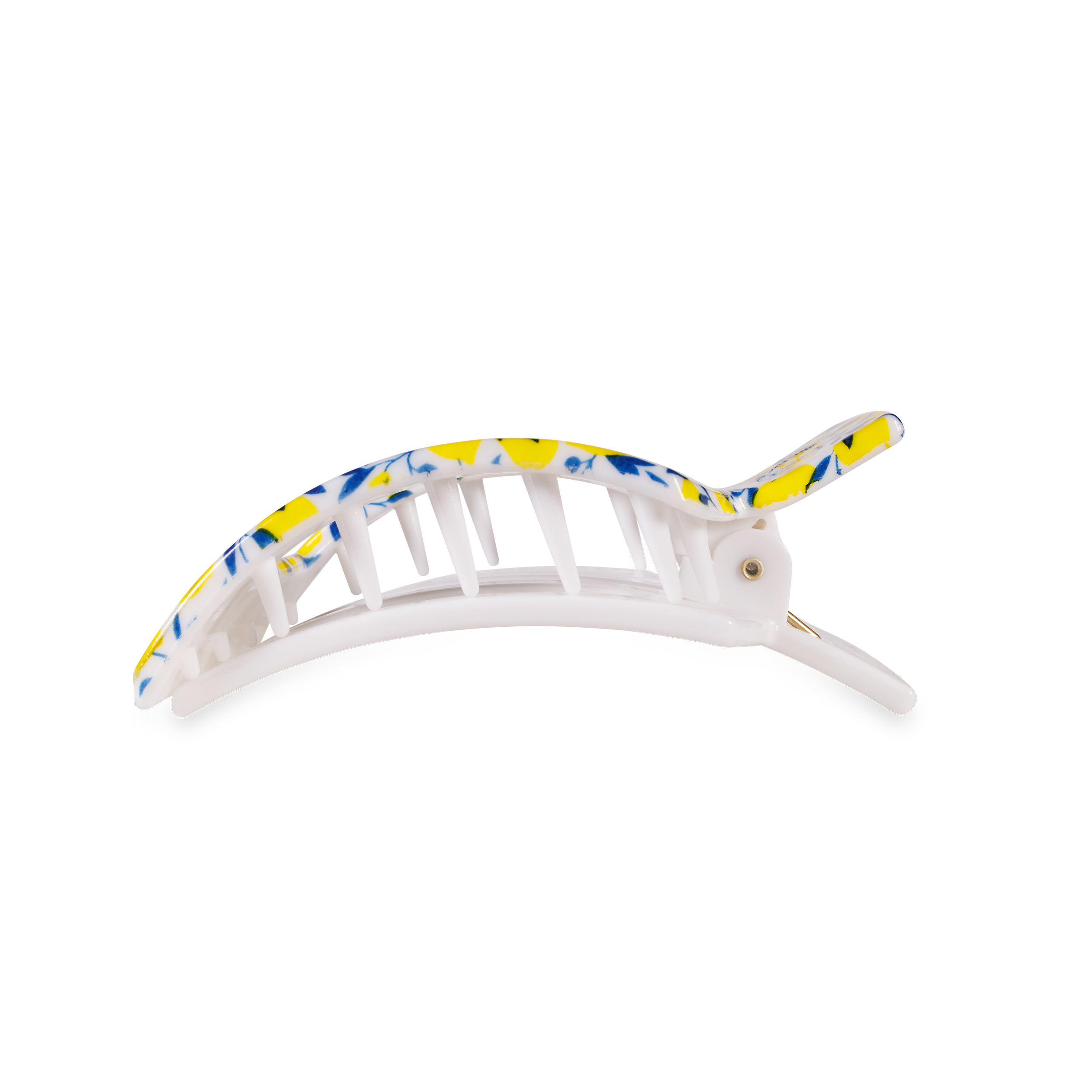  Large Flat Square Hair Clip in Limoncello lemon print