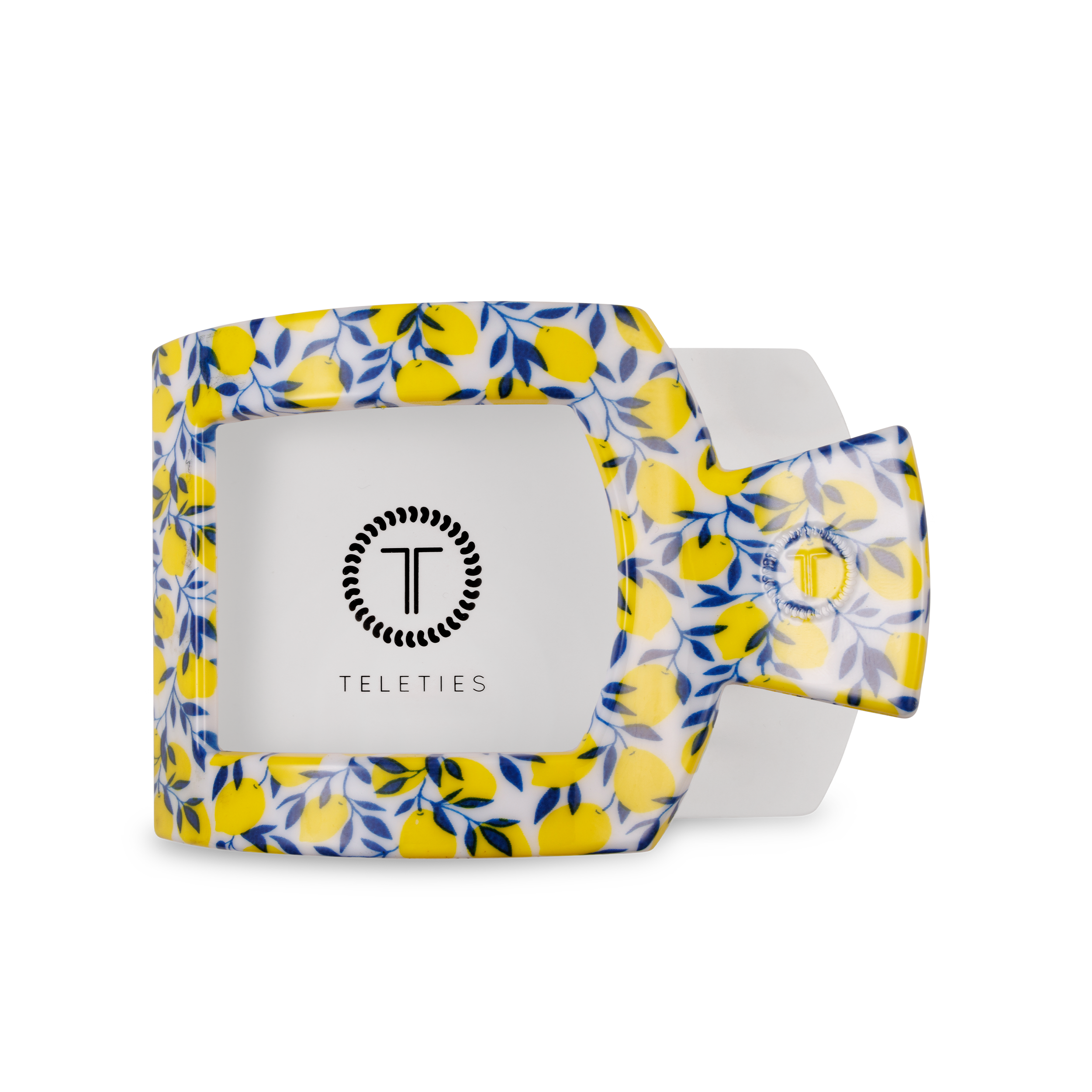  Large Flat Square Hair Clip in Limoncello lemon print