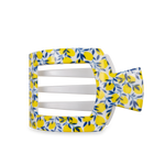  Large Flat Square Hair Clip in Limoncello lemon print