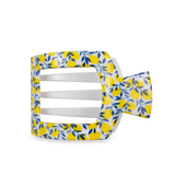  Large Flat Square Hair Clip in Limoncello lemon print
