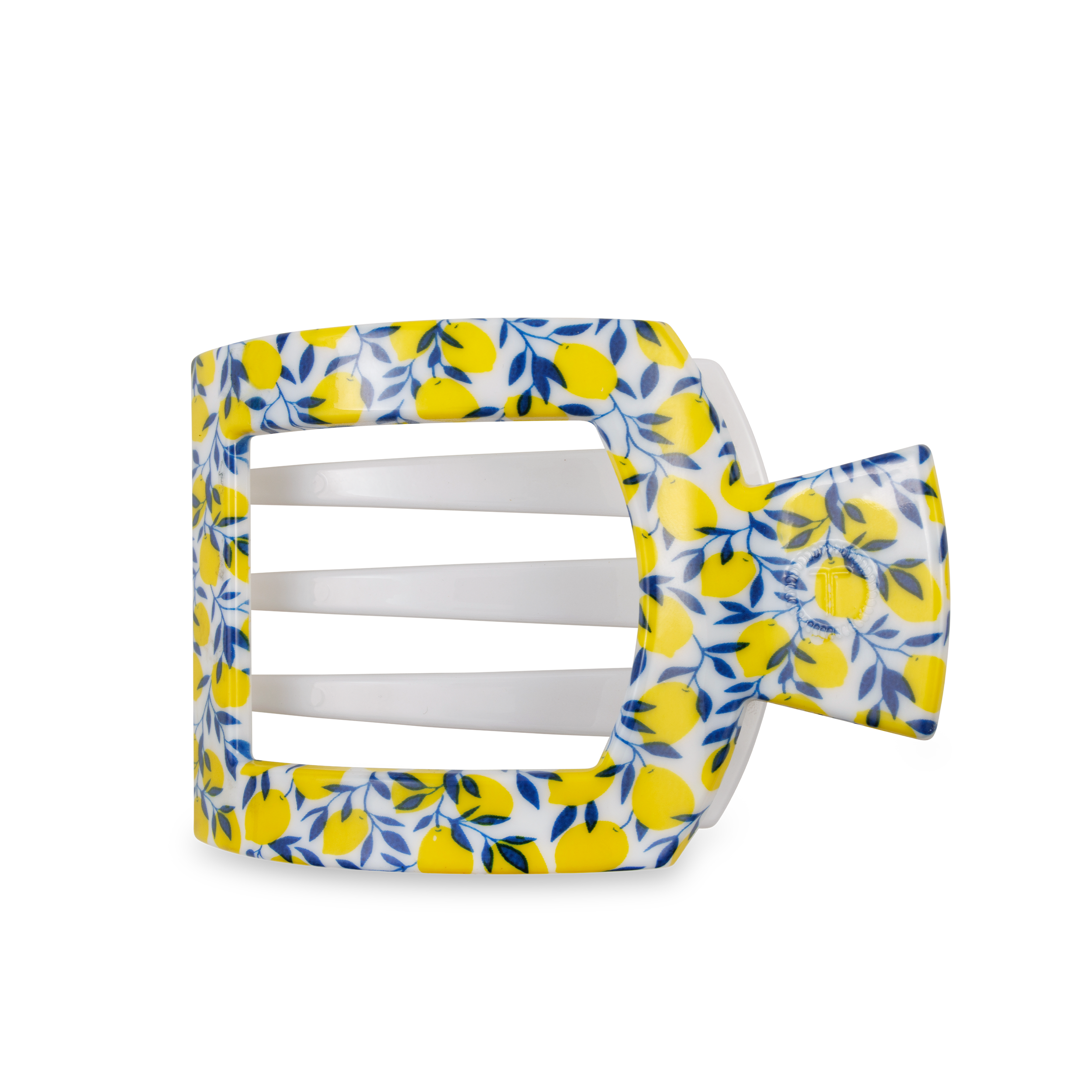  Large Flat Square Hair Clip in Limoncello lemon print