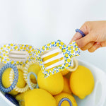 Medium Flat Square Hair Clip in Limoncello lemon print 
