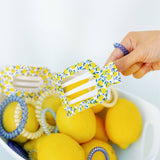 Medium Flat Square Hair Clip in Limoncello lemon print 