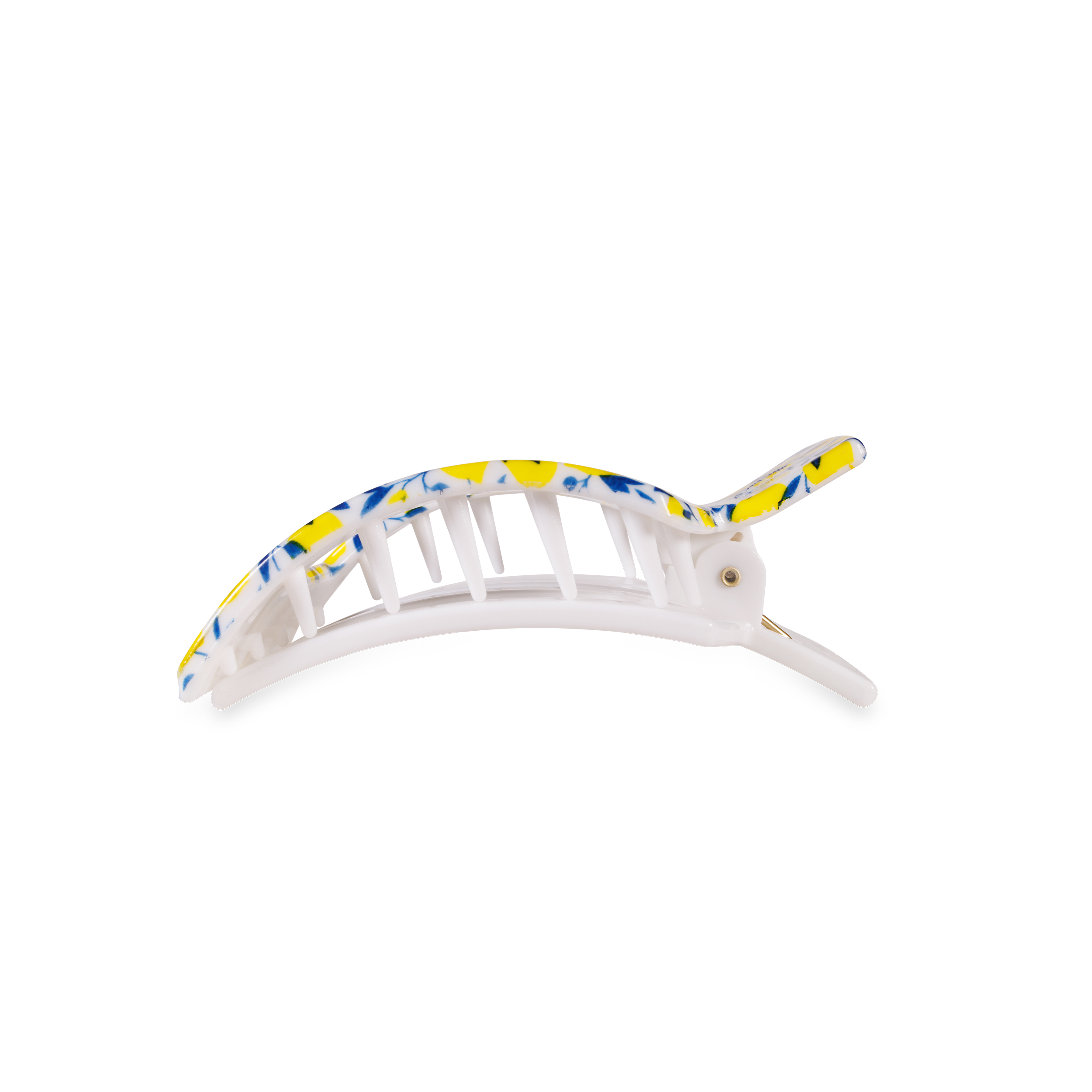 Medium Flat Square Hair Clip in Limoncello lemon print 