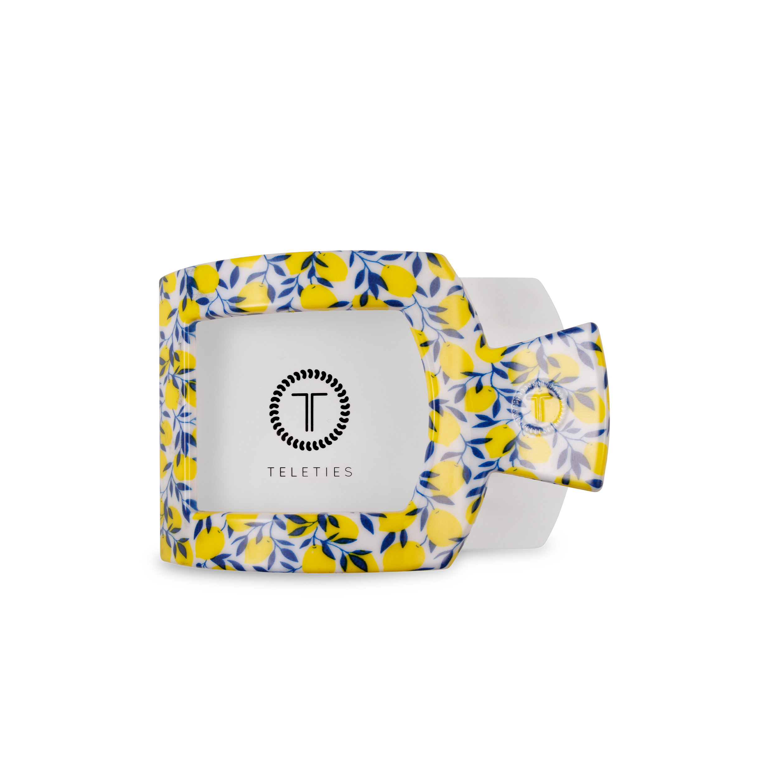 Medium Flat Square Hair Clip in Limoncello lemon print 