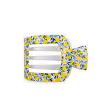Medium Flat Square Hair Clip in Limoncello lemon print 