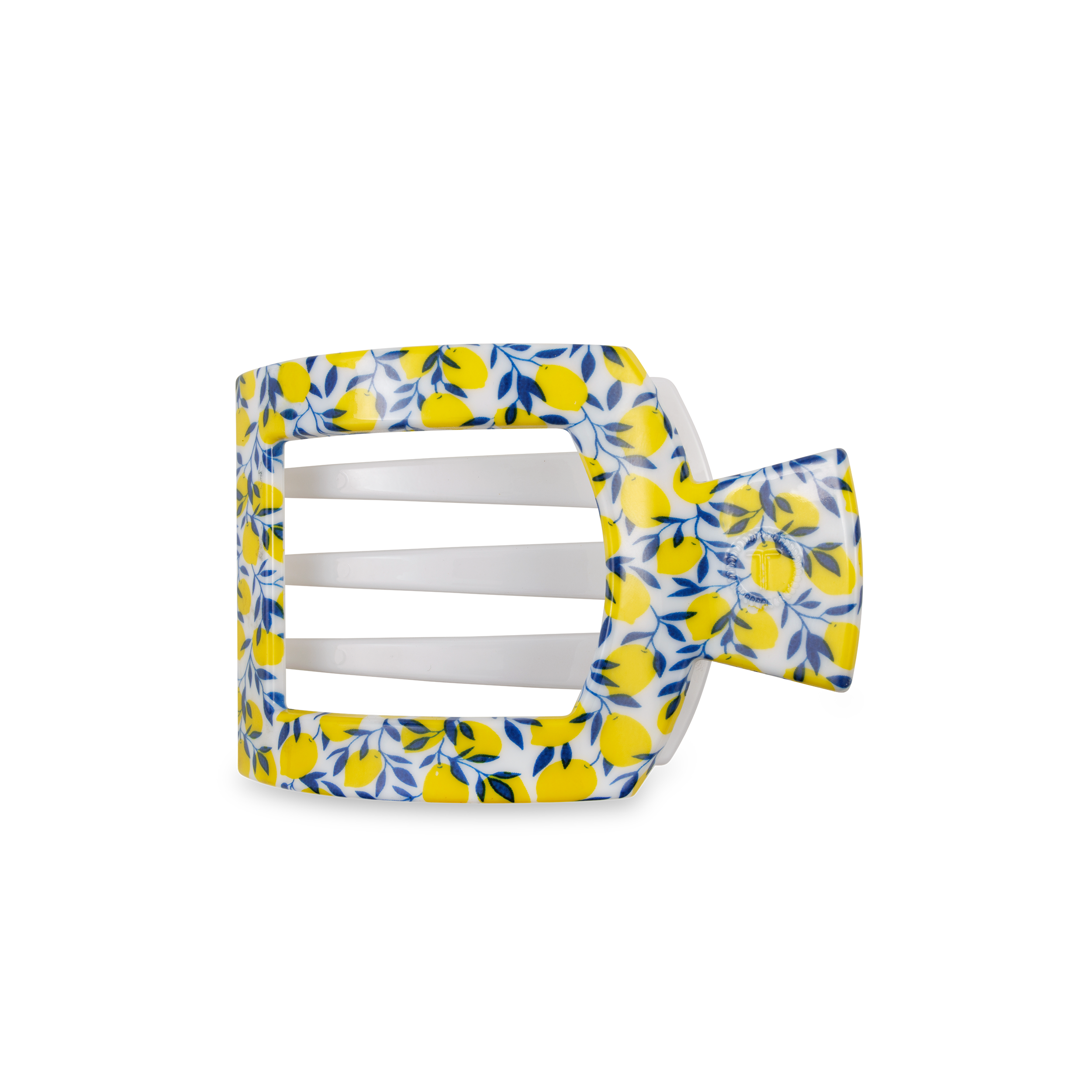 Medium Flat Square Hair Clip in Limoncello lemon print 