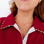 Florida State gold-plated stud earrings and matching adjustable necklace set.