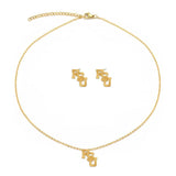 Florida State gold-plated stud earrings and matching adjustable necklace set.
