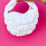 Mini Puffer Quilted Bag-White